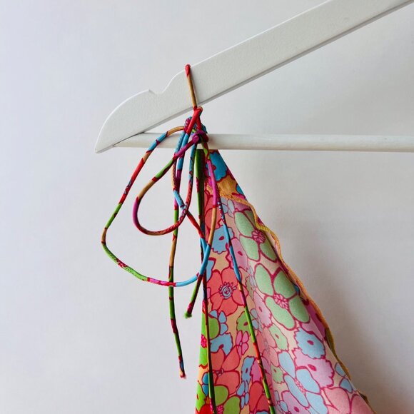 Frankies Bikinis Doll Face Silk Dress, multi color floral print, Size S O38 - Picture 8 of 10